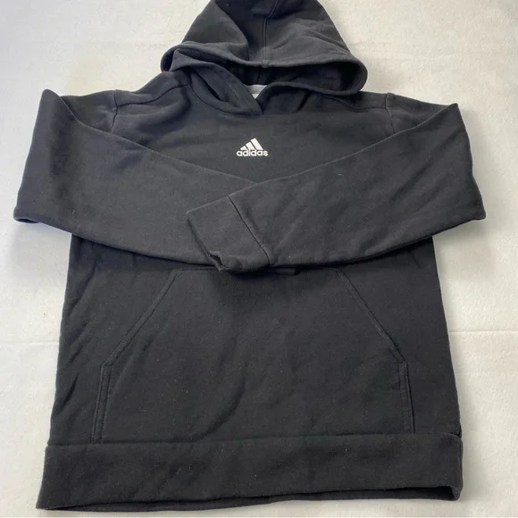 Adidas Pullover Hoodie Black Youth size medium 10/12 - Picture 2 of 11